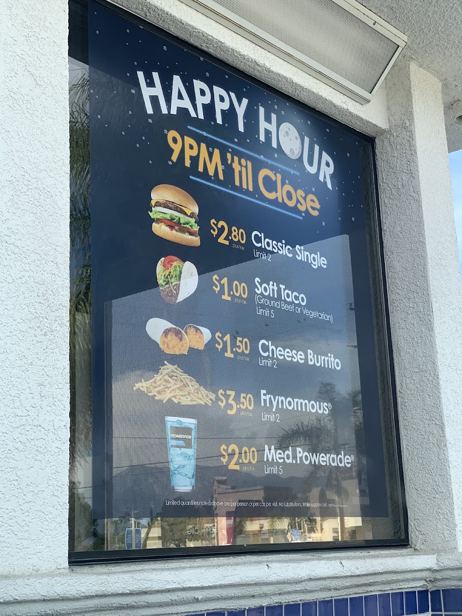 Baker's Drive-Thru menu board