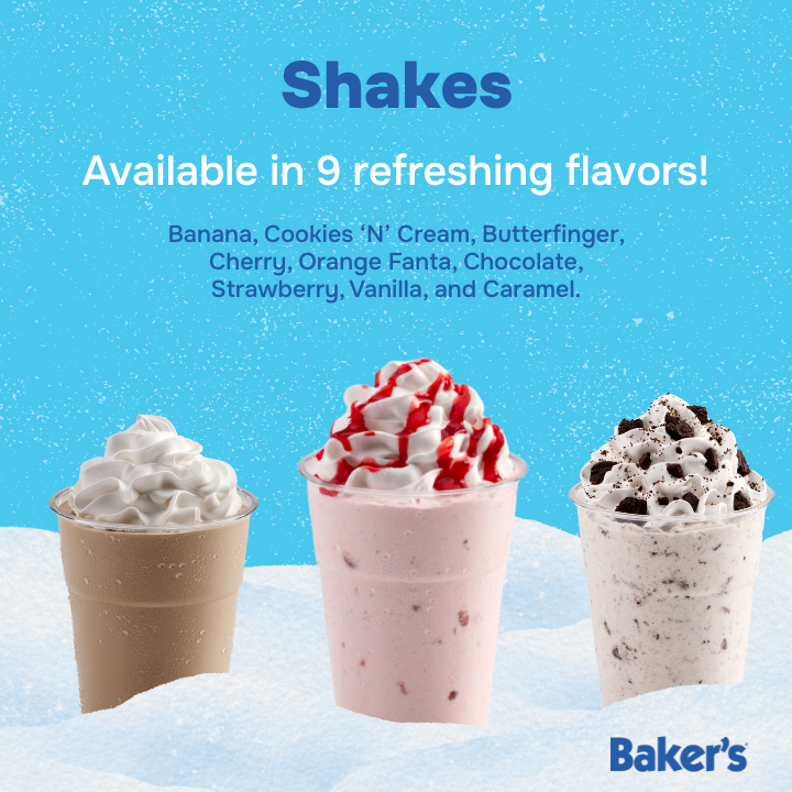 Baker's Drive-Thru menu board