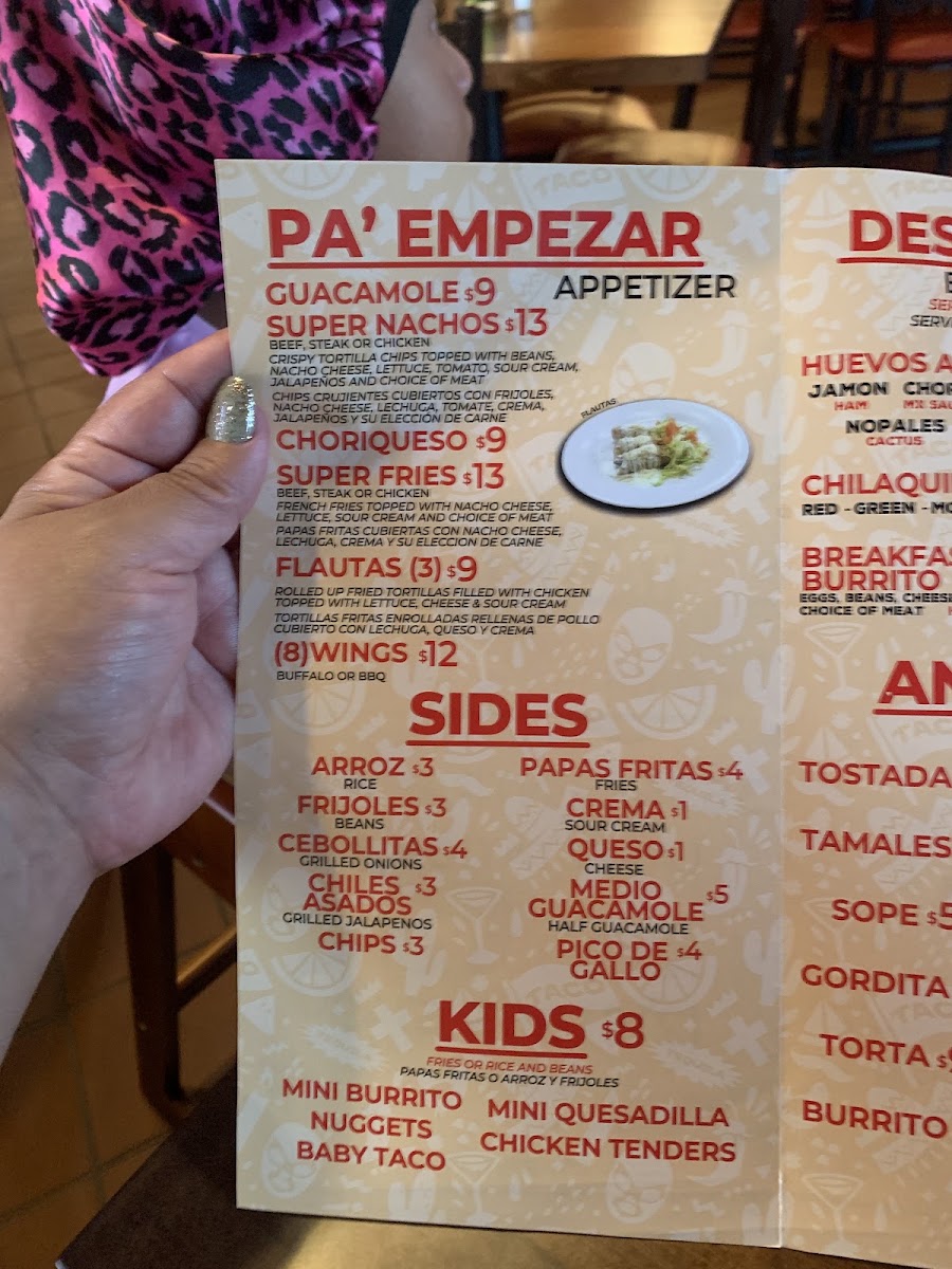 Taco Station menu board