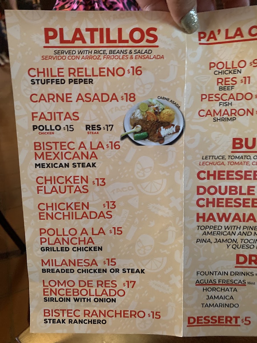 Taco Station menu board