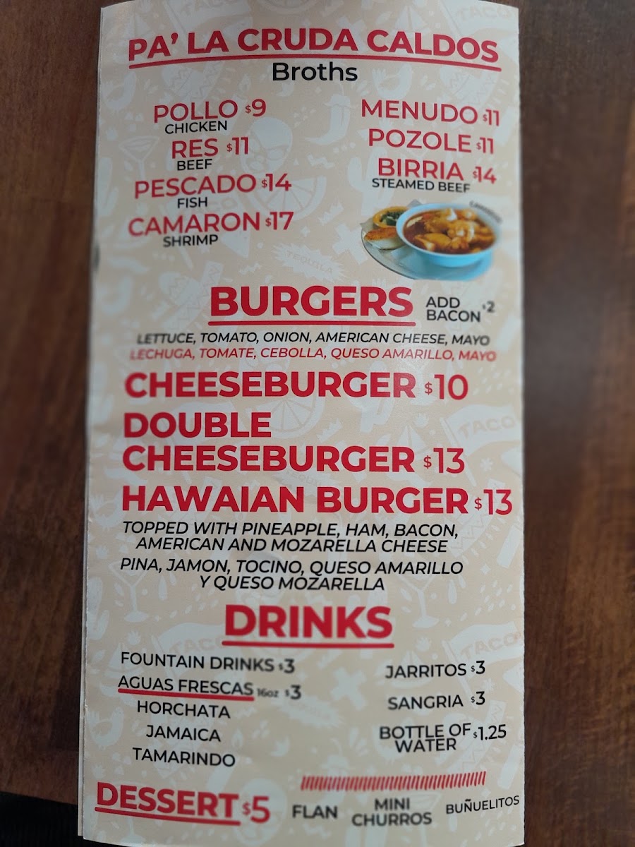 Taco Station menu board