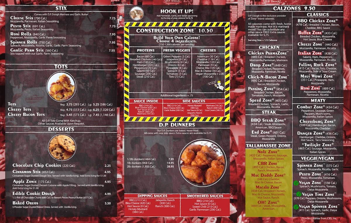 D.P. Dough menu board
