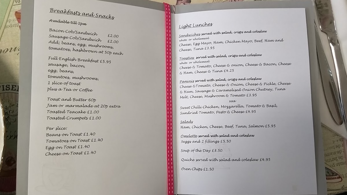 Julies menu board
