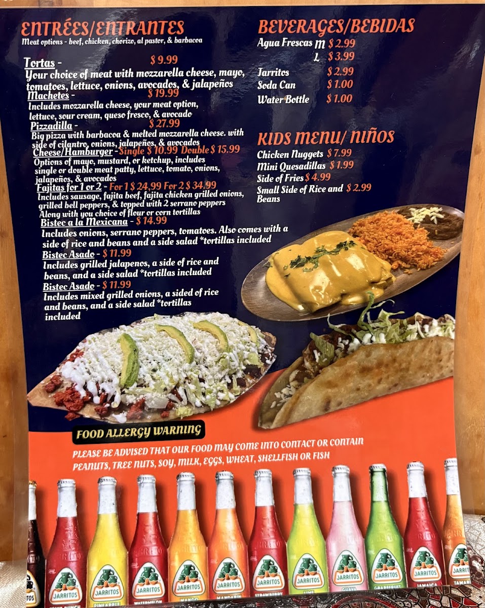 Chelita’s Tacos menu board