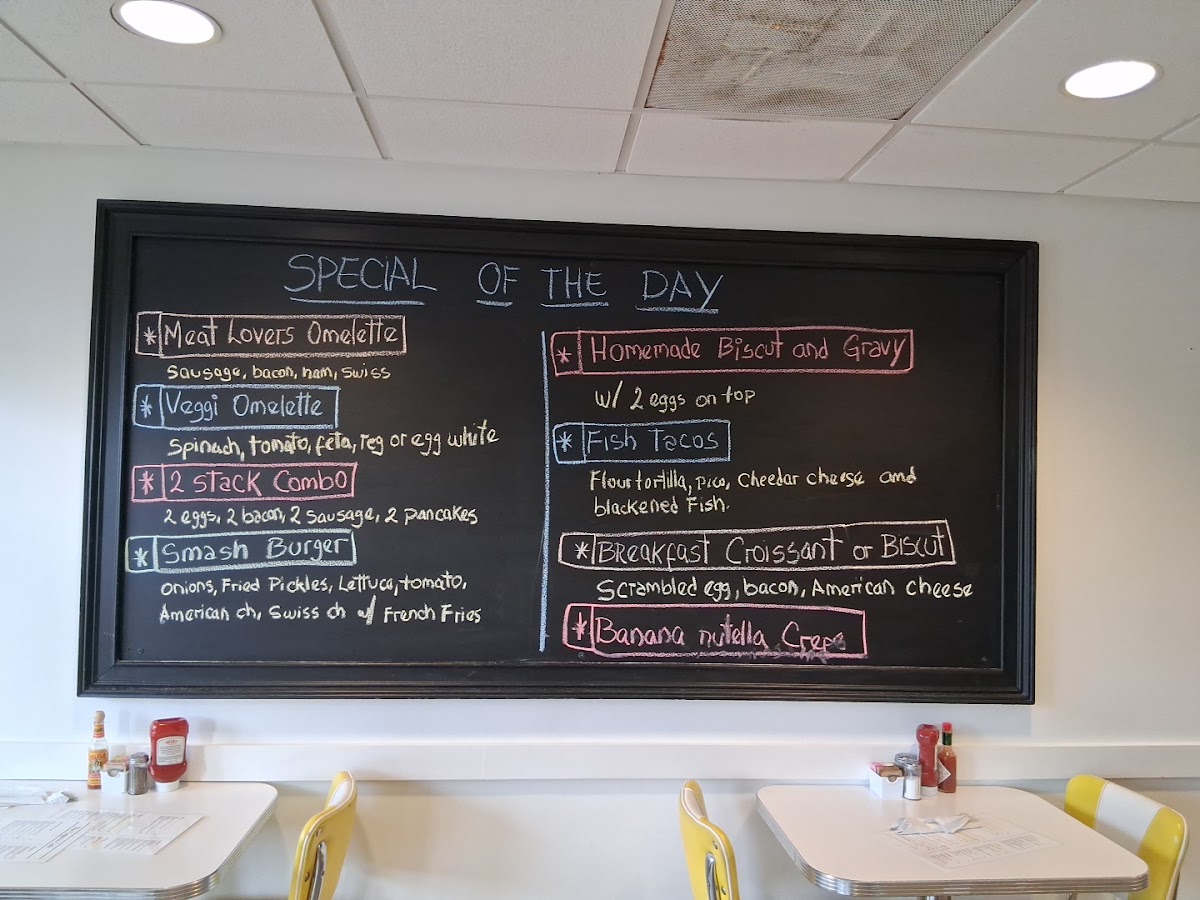 The lagoon cafe menu board