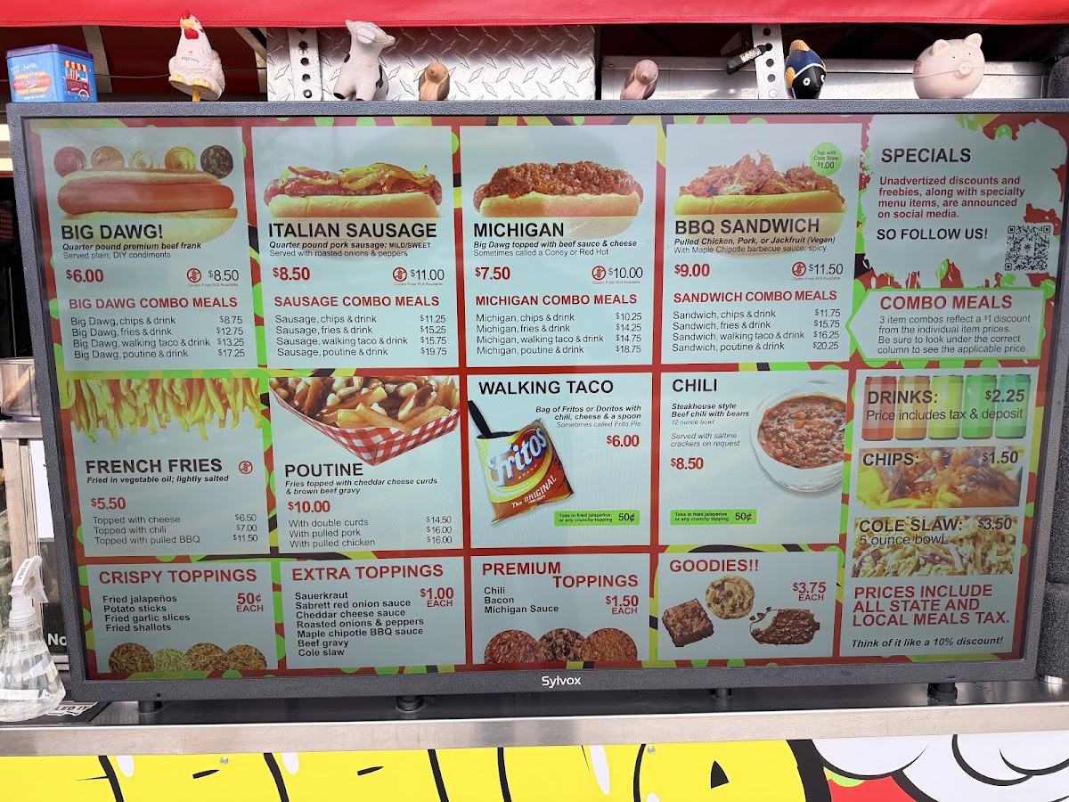 Out Front Foods menu board