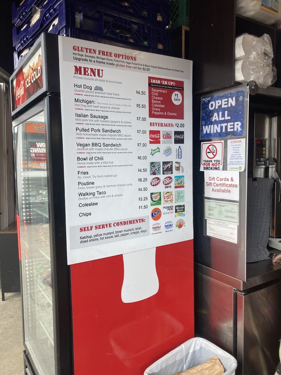 Out Front Foods menu board