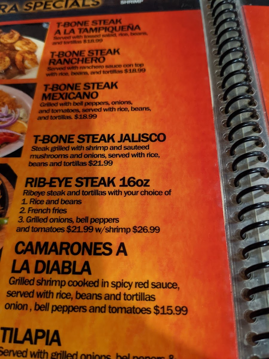 Guadalajara Mexican Grill of Franklin menu board
