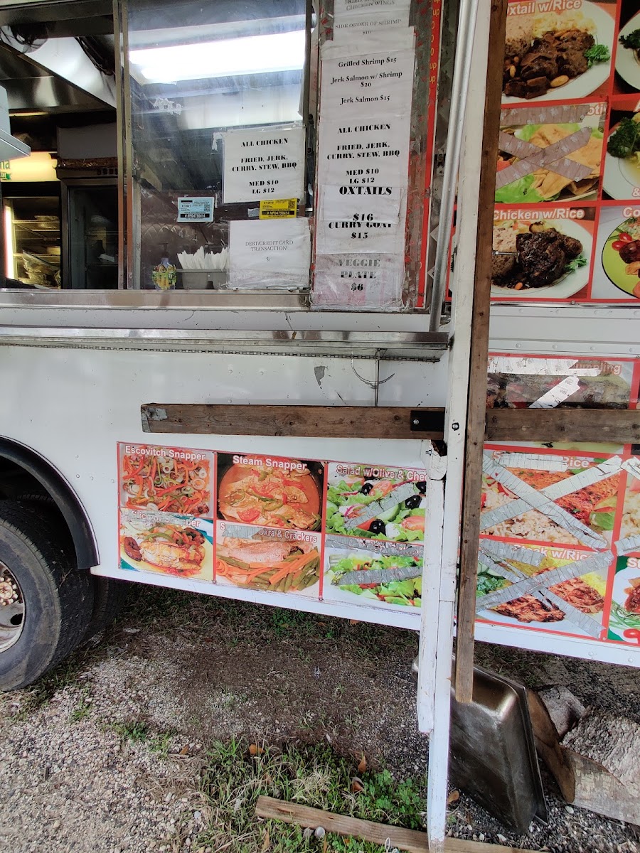 People's Choice Jamaican Food Mobile Kitchen menu board