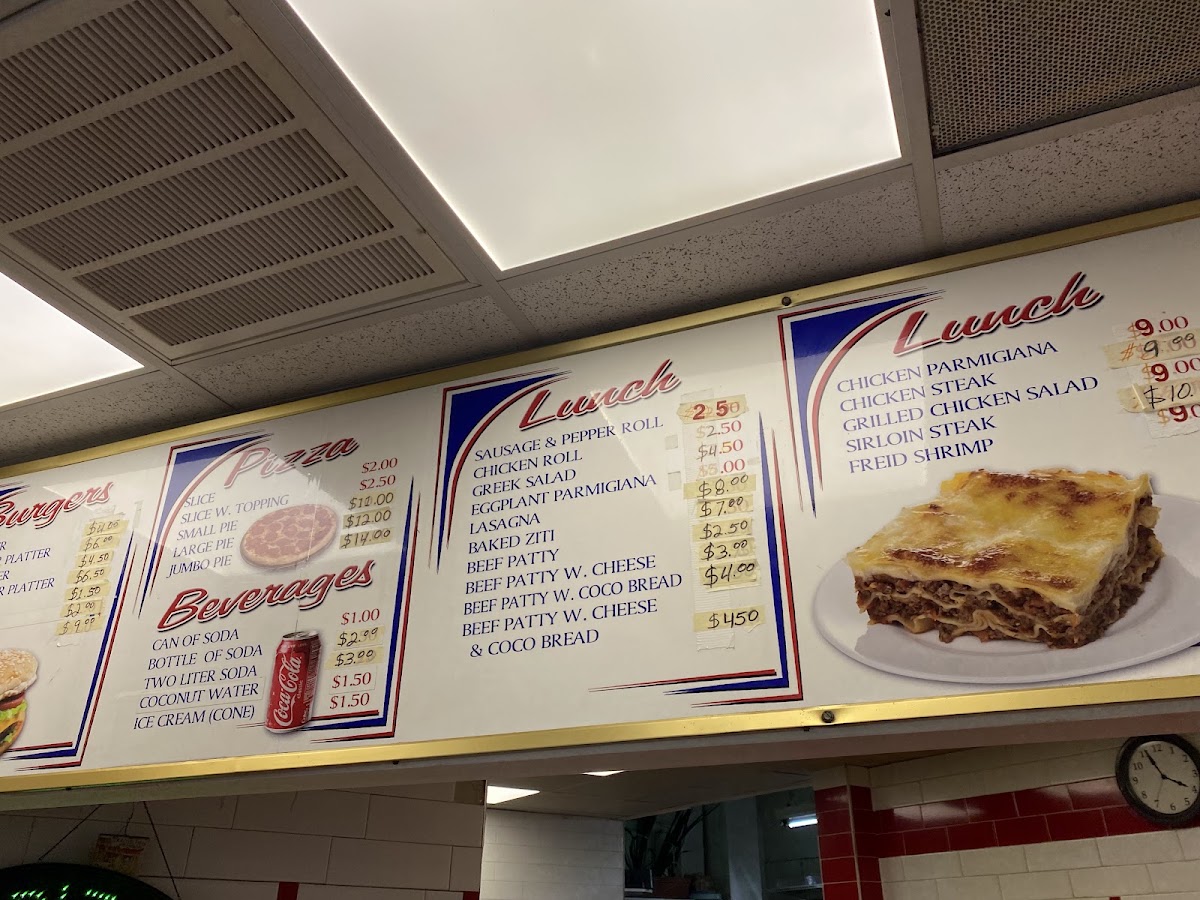 Bona Pizza menu board