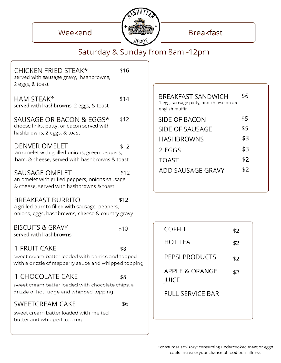 Manhattan Depot menu board