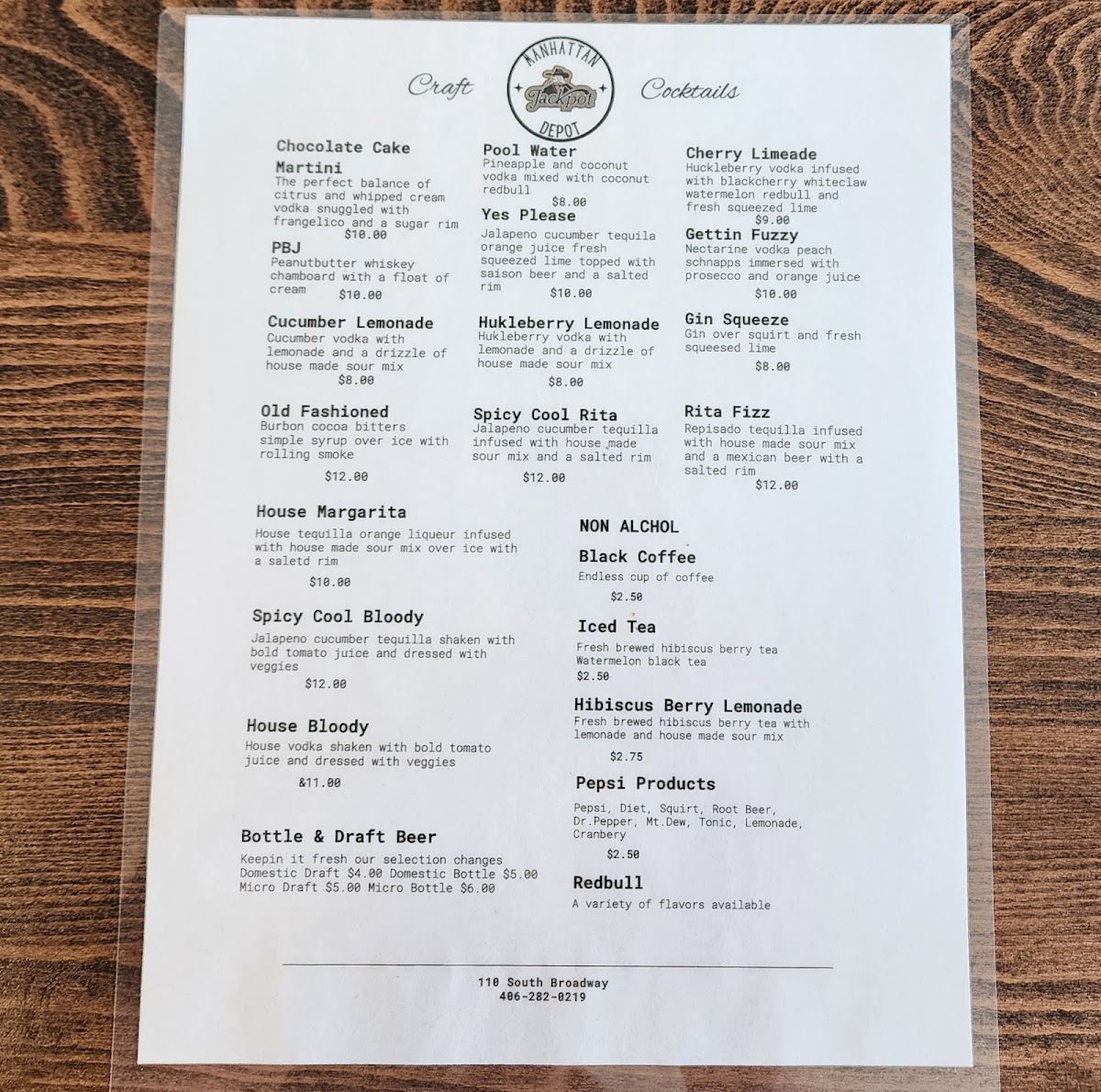 Manhattan Depot menu board