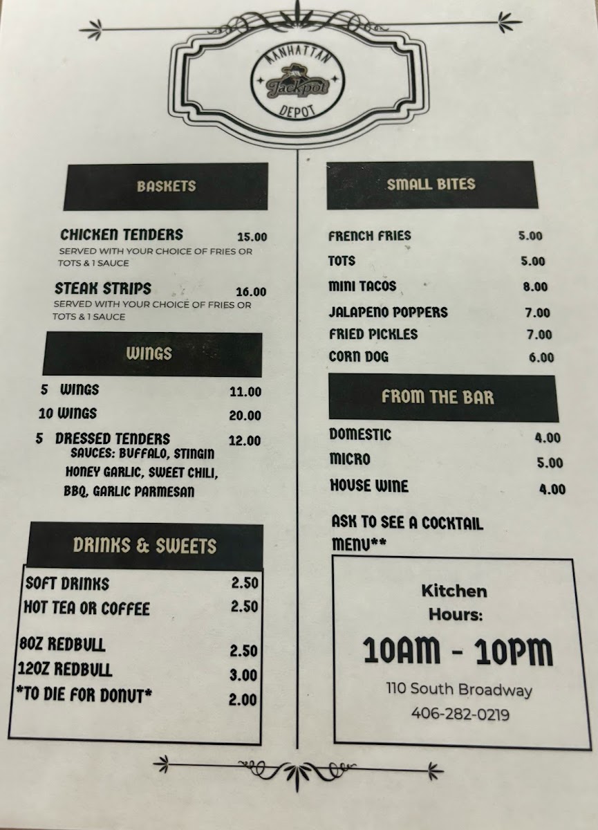 Manhattan Depot menu board