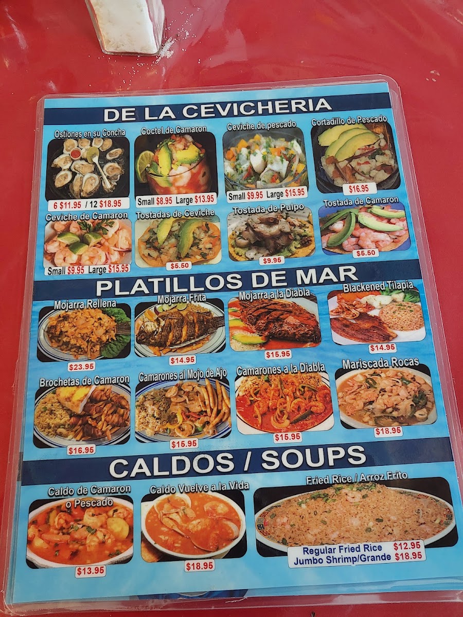 AMOR Y SABOR menu board