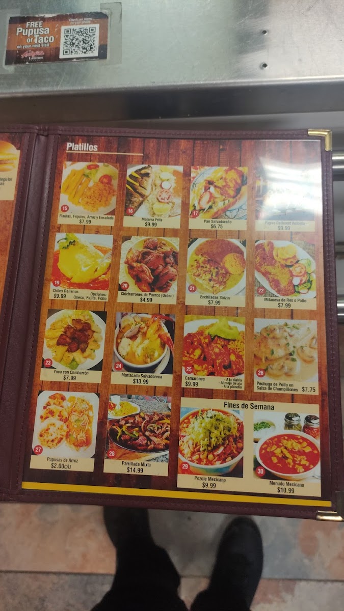 AMOR Y SABOR menu board