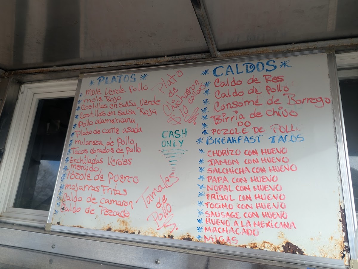 Como Dijo La Abuela Pancha Outside Truck menu board