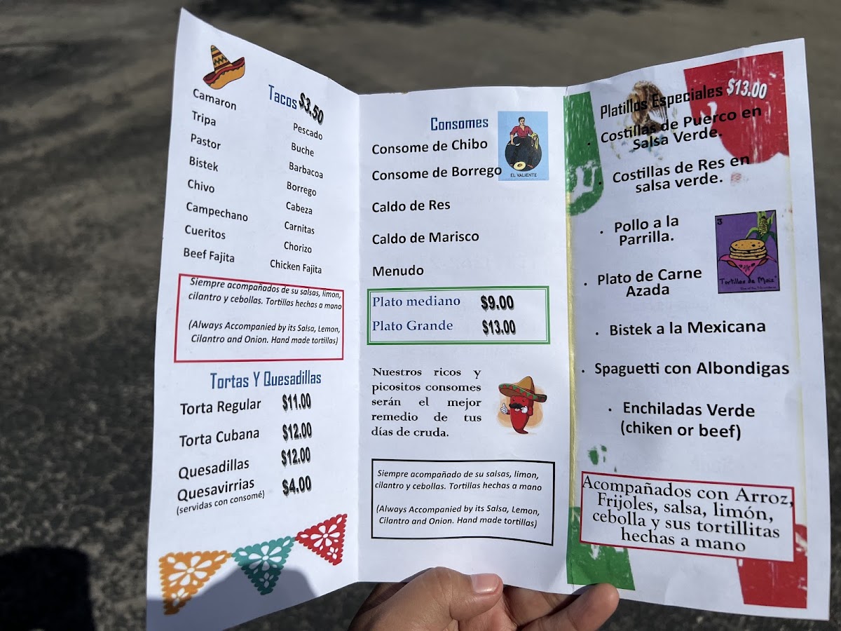 Como Dijo La Abuela Pancha Outside Truck menu board