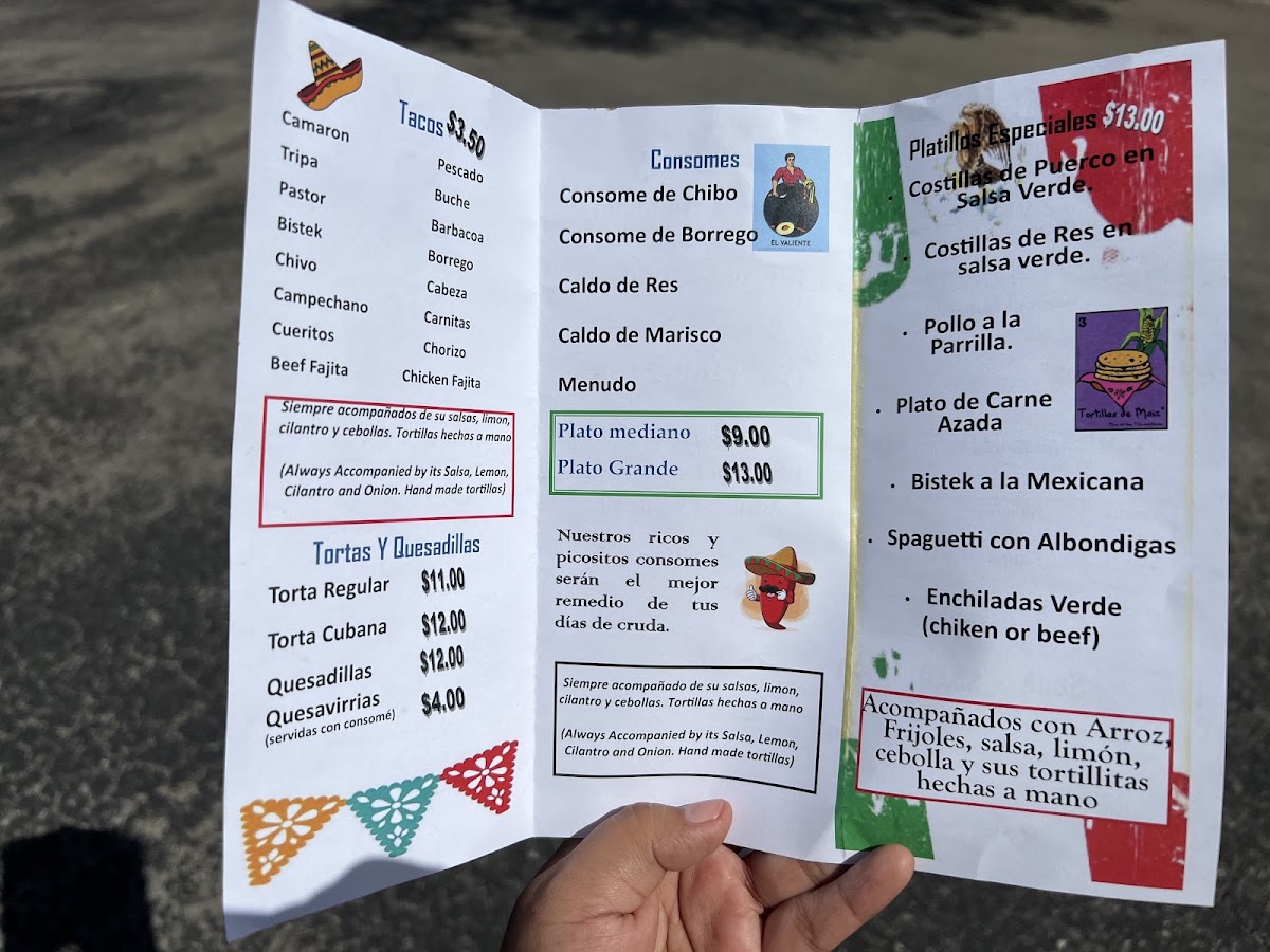 Como Dijo La Abuela Pancha Outside Truck menu board