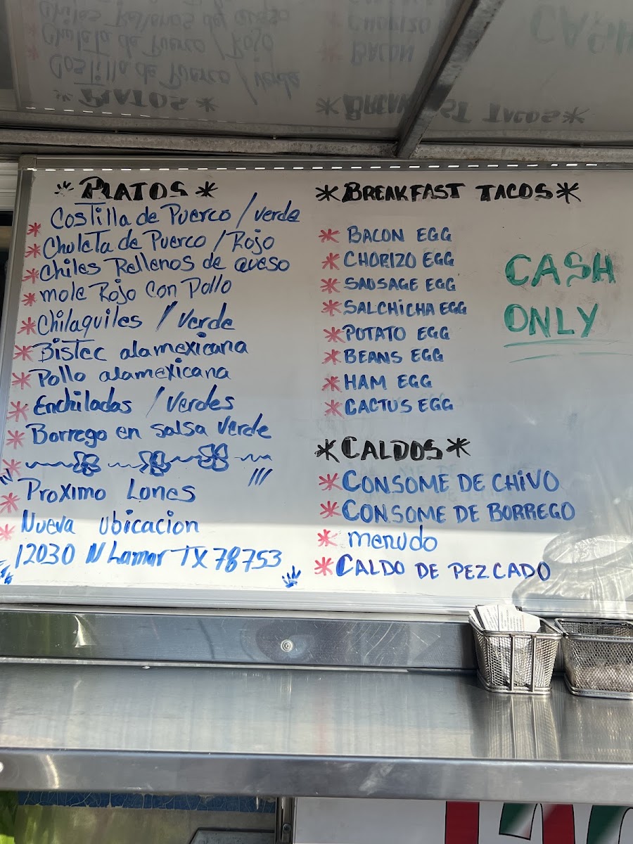 Como Dijo La Abuela Pancha Outside Truck menu board