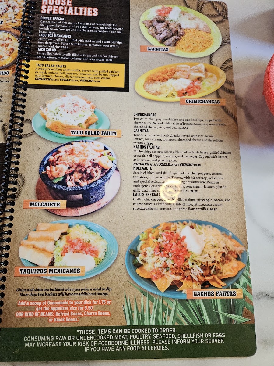 CASA GRANDE, Mexican Restaurant menu board