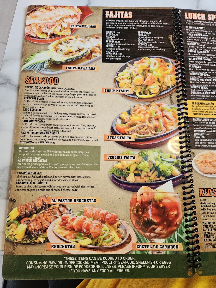 CASA GRANDE, Mexican Restaurant menu board