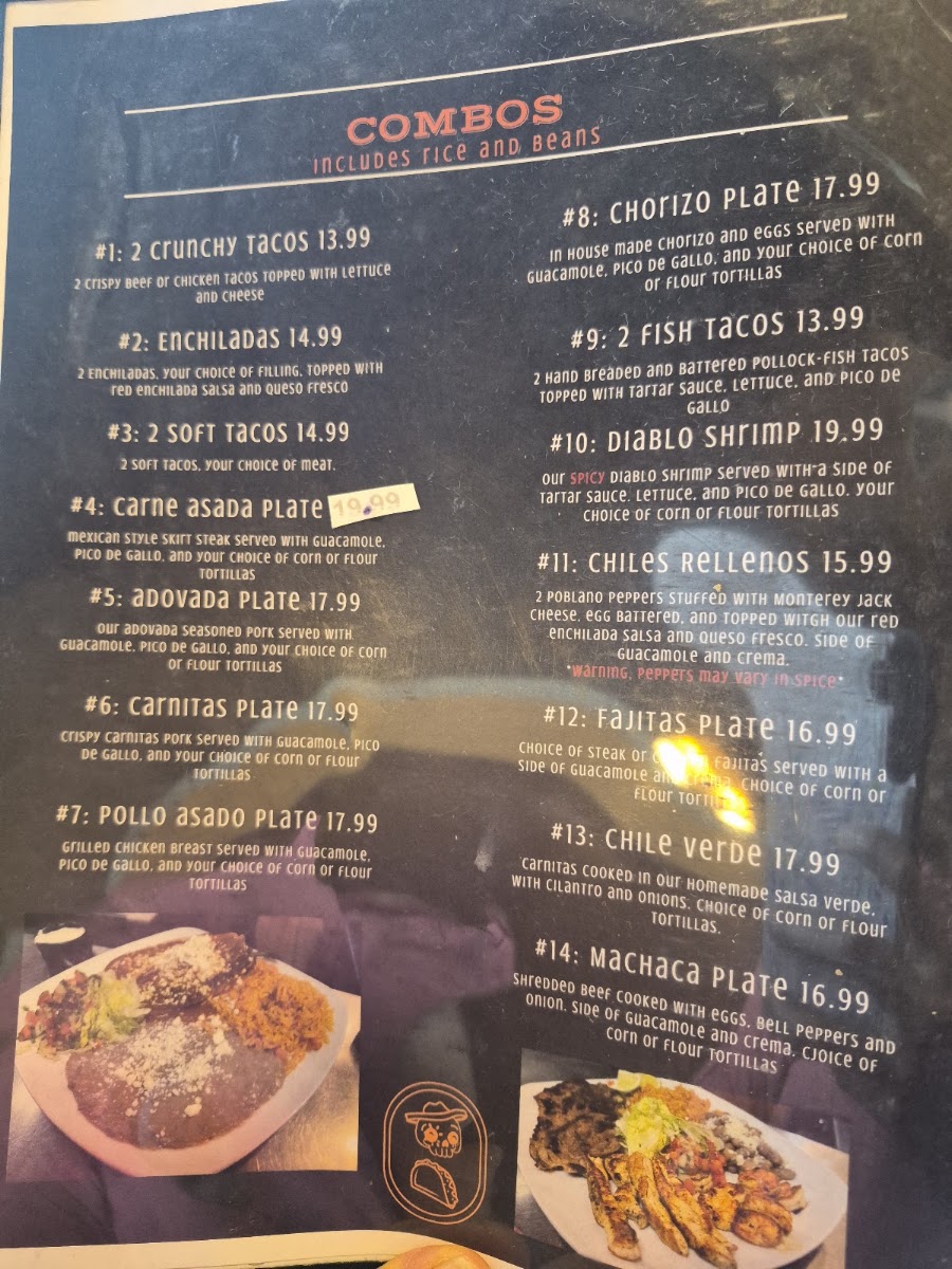 Oscar’s Tacos and Cantina menu board
