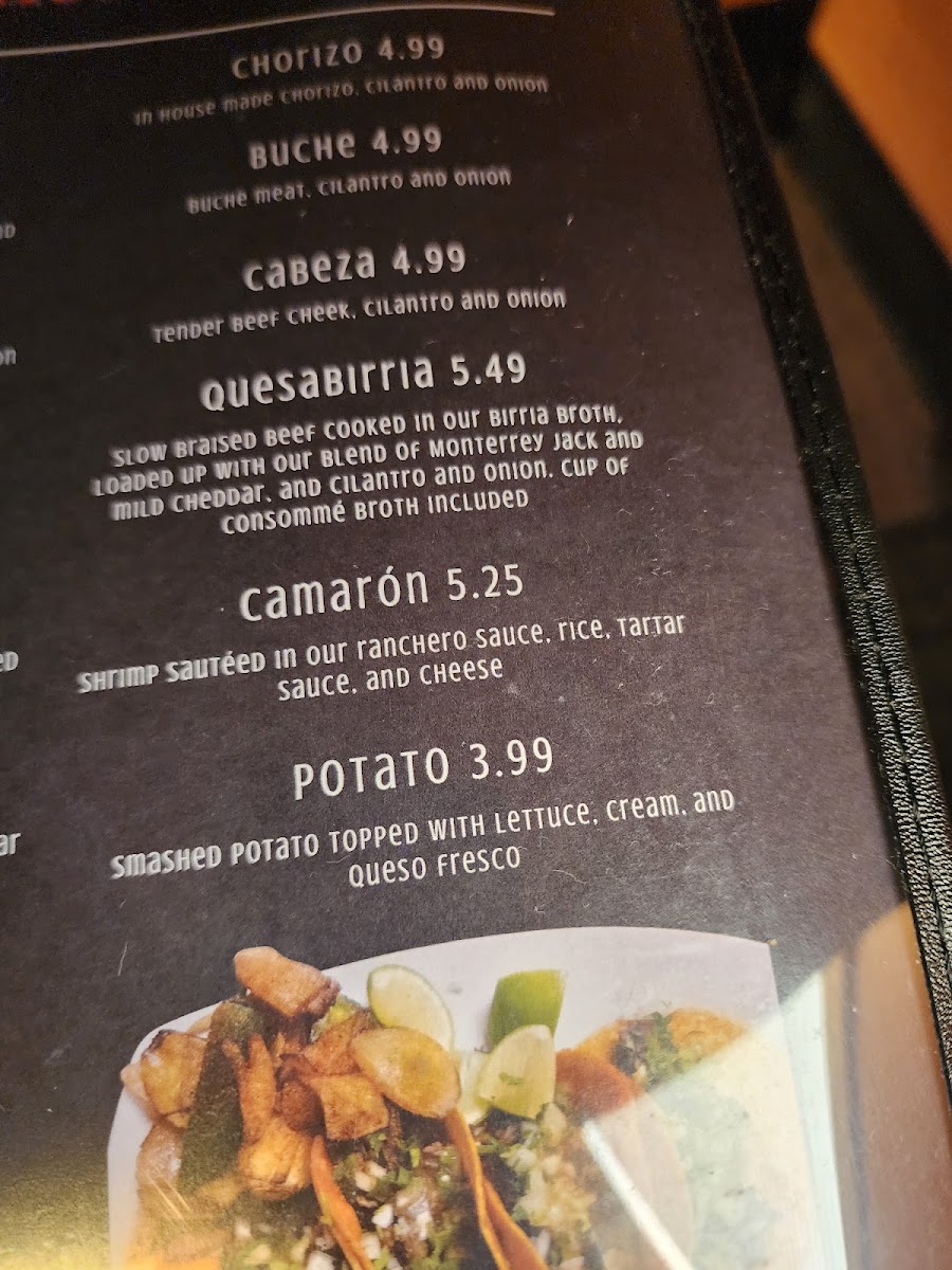 Oscar’s Tacos and Cantina menu board