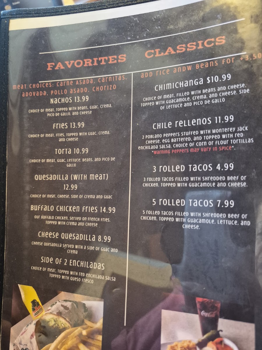 Oscar’s Tacos and Cantina menu board
