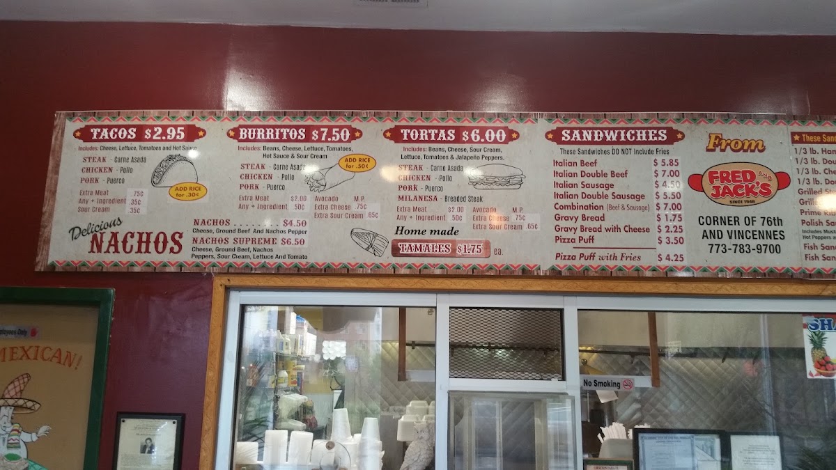 El Gran Burrito Express menu board