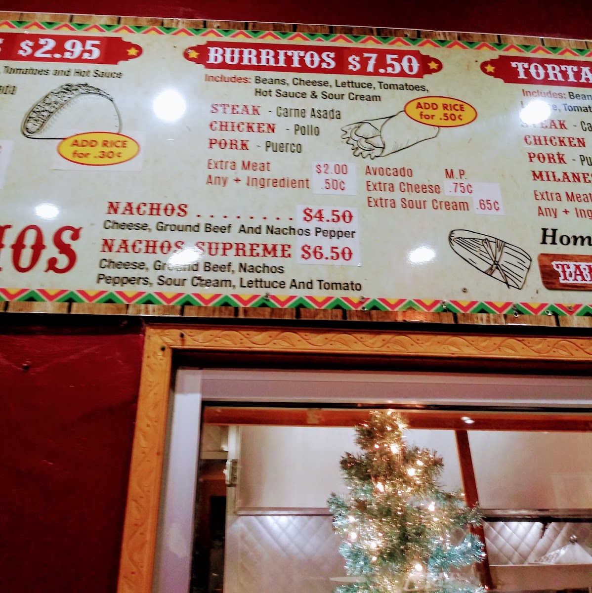 El Gran Burrito Express menu board