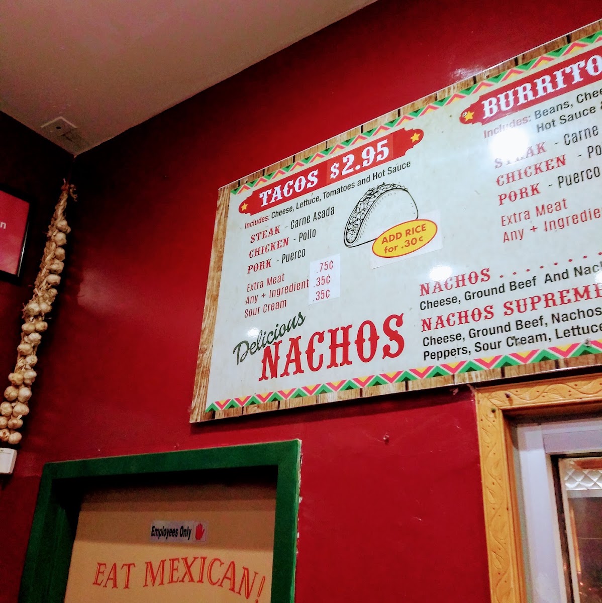 El Gran Burrito Express menu board
