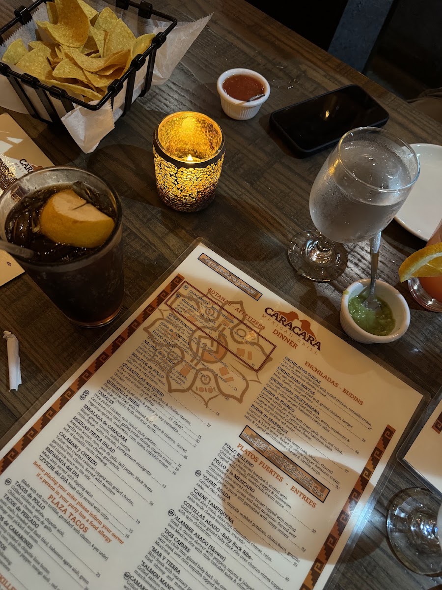 Caracara Mexican Grill - East Northport menu board