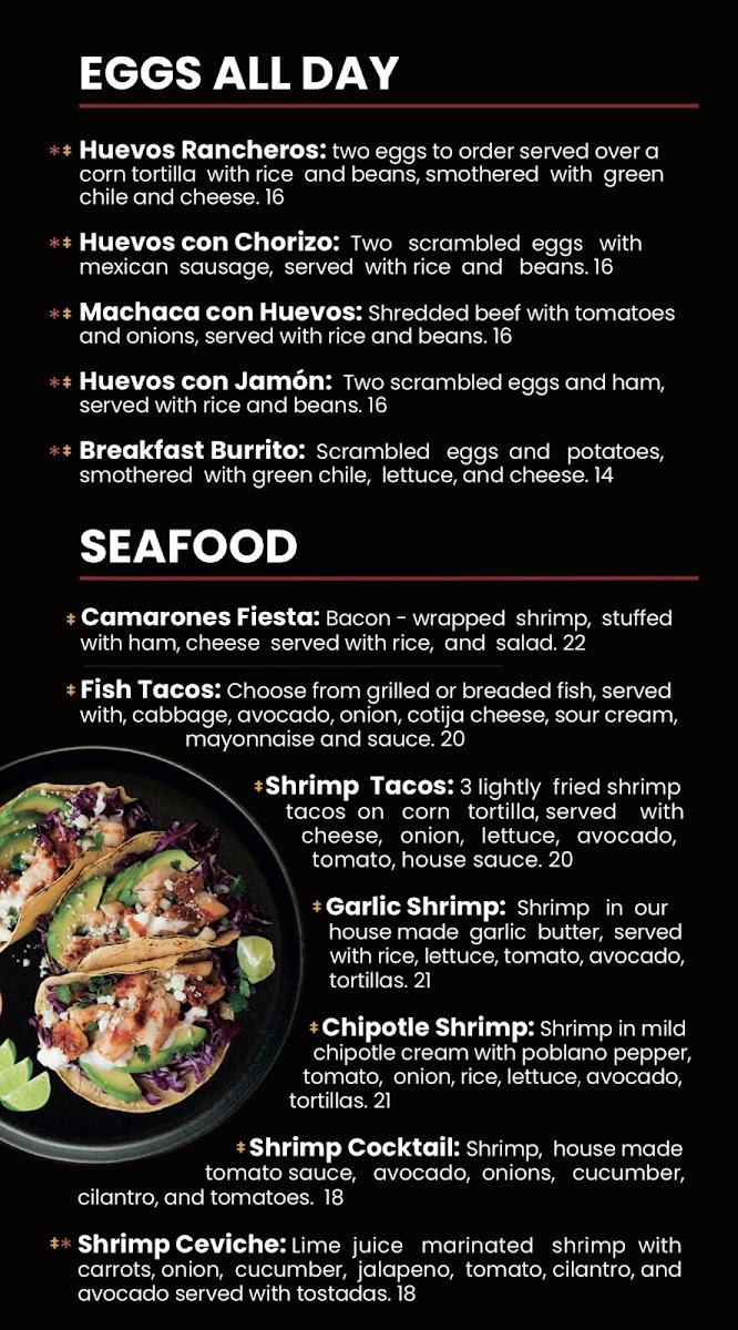 El Meson de Liz menu board