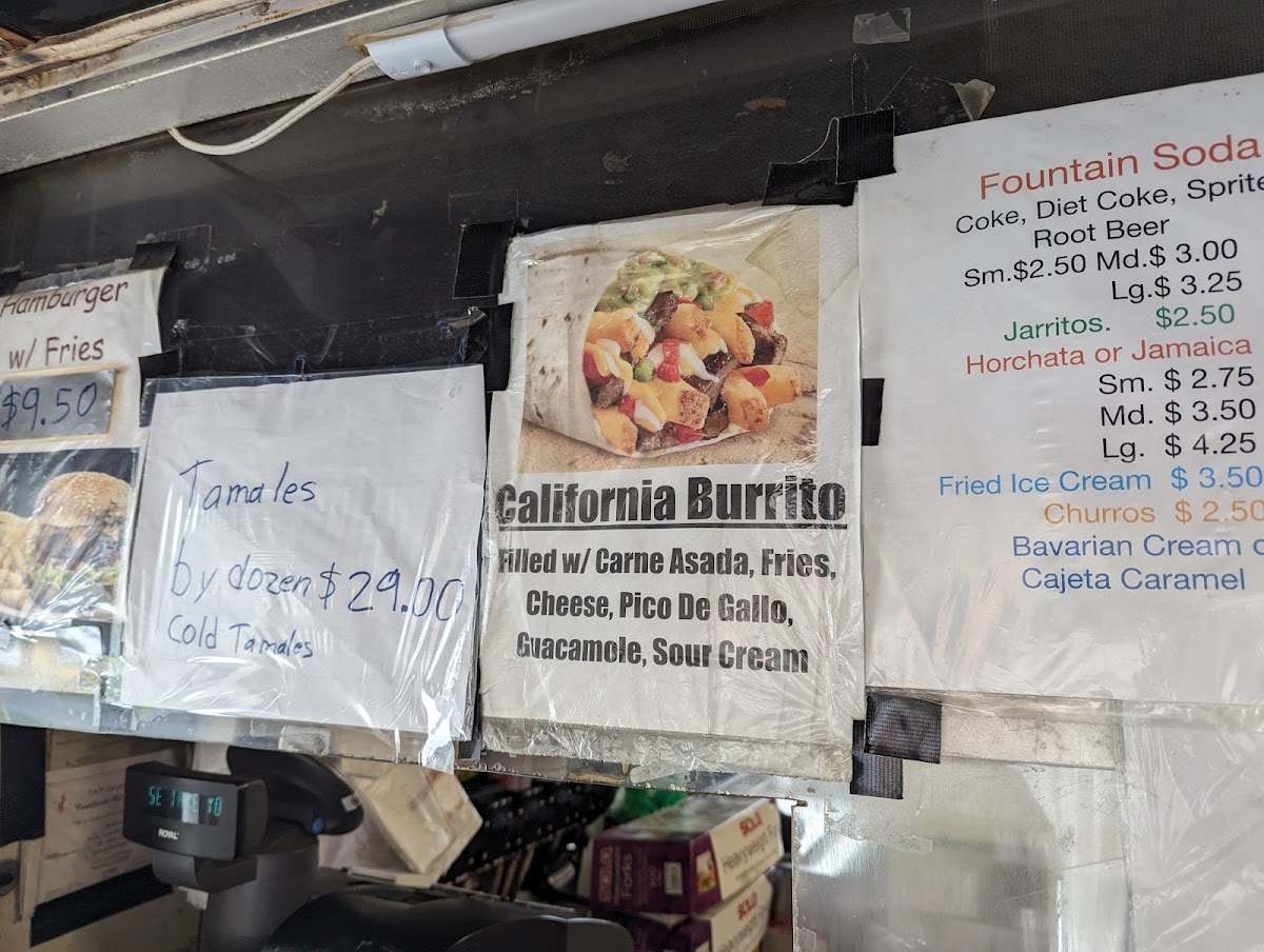 Perlita's Mexican Food Truck menu board