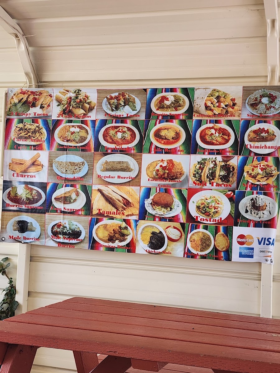Perlita's Mexican Food Truck menu board