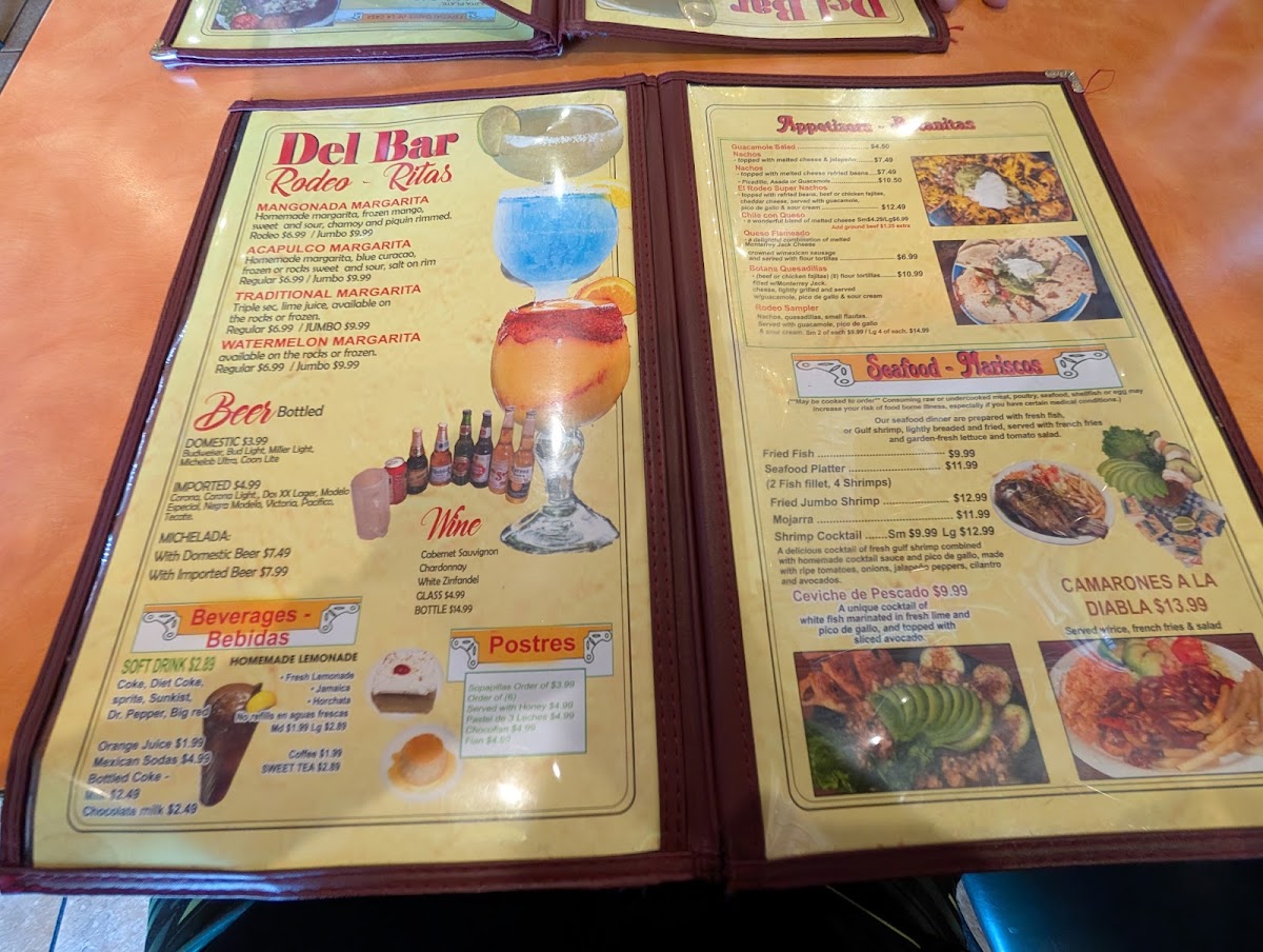 El Rodeo De Jalisco -Potranco Road Location menu board