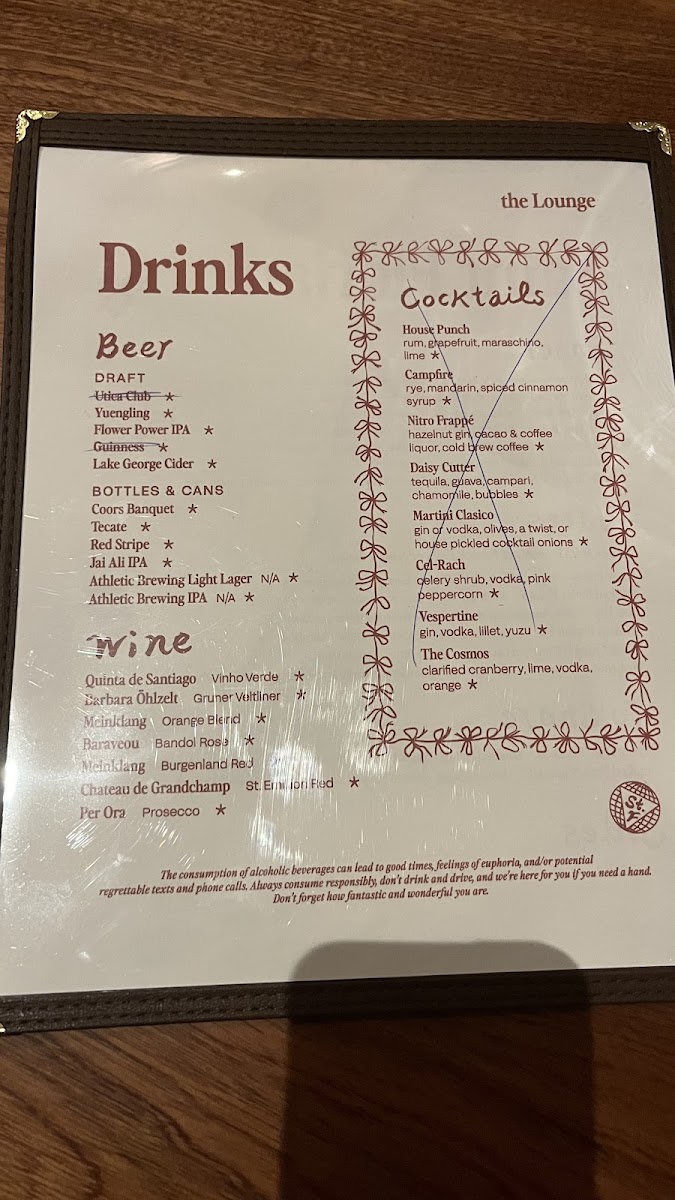 Saint Florian menu board