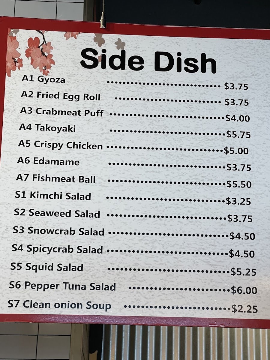 Ginza Ramen and Poke menu board