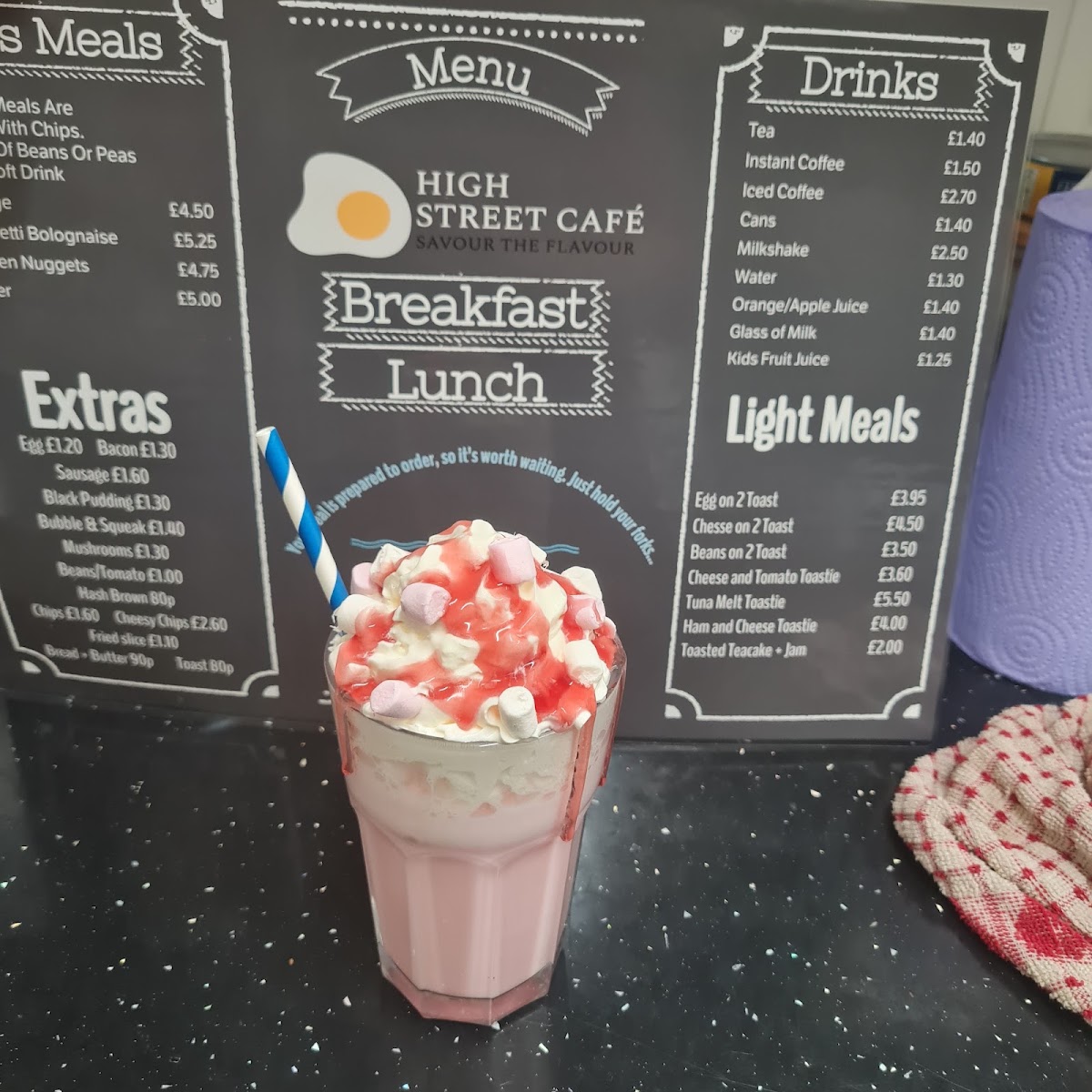 High Street Café menu board