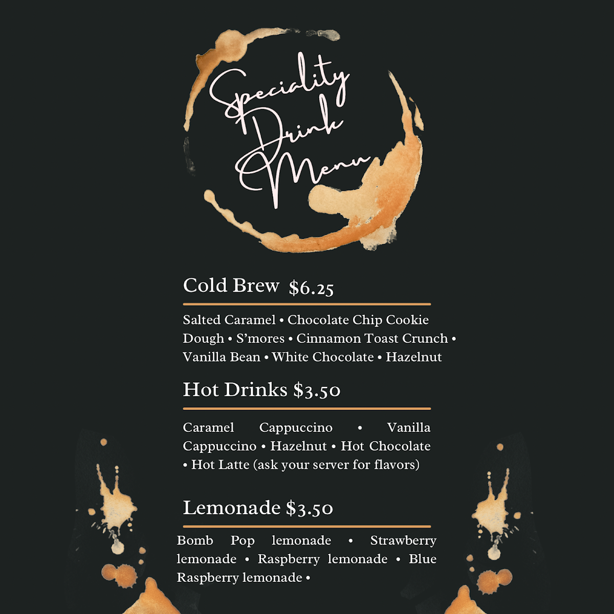 Front Porch Cafe menu board