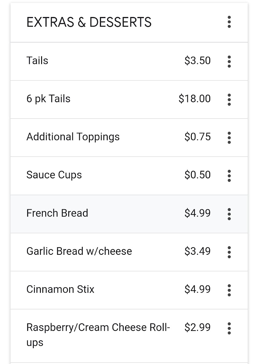 My Pizza Place menu board