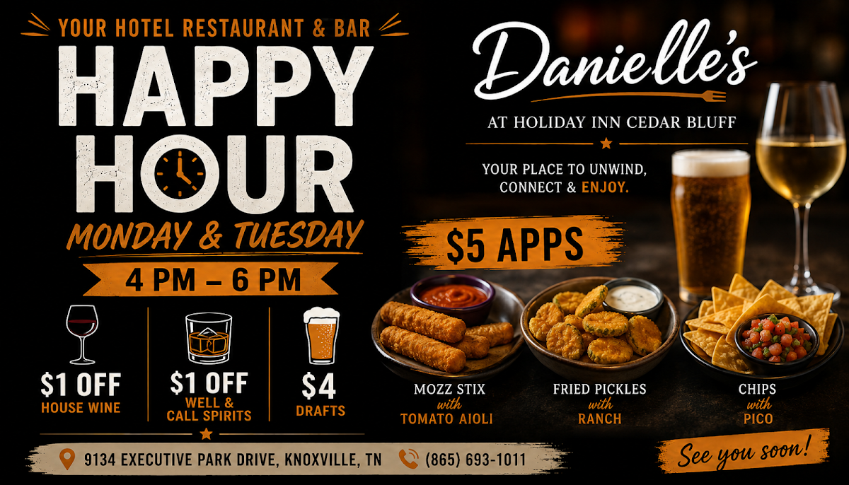 Danielle's Dining & Drinks menu board