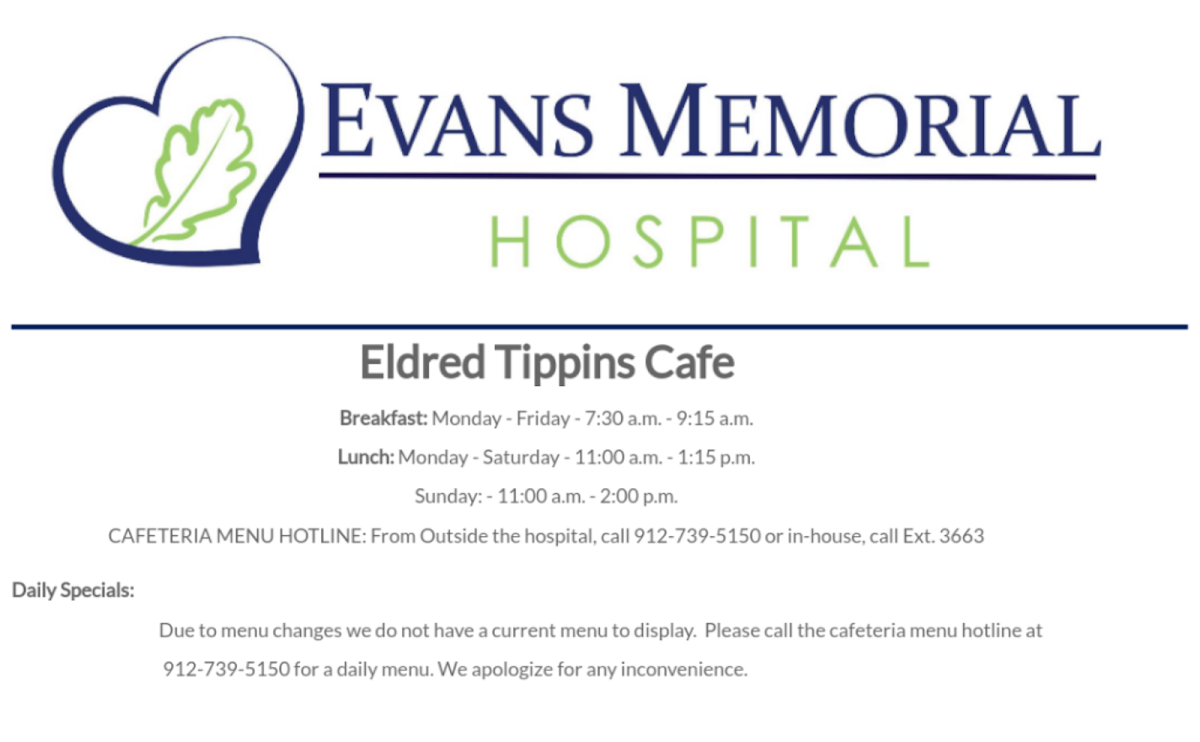 Eldrid Tippins Cafe menu board