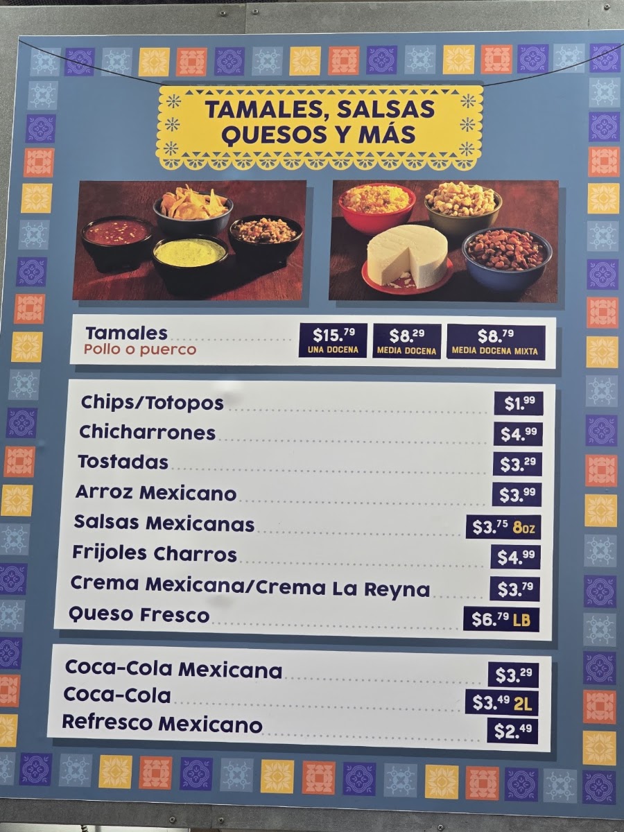 Tortilleria La Real #2 (by La Reyna) menu board