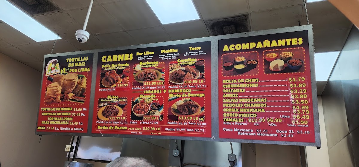 Tortilleria La Real #2 (by La Reyna) menu board
