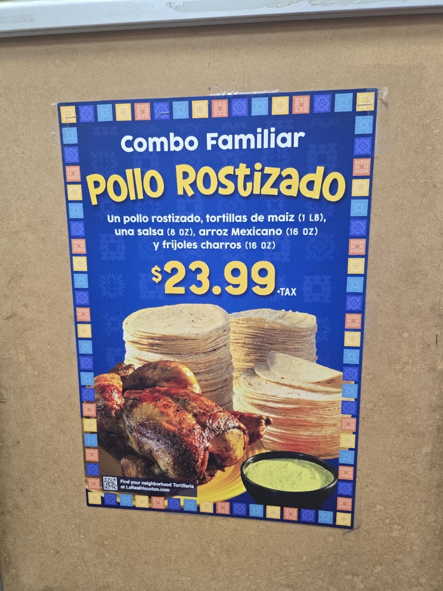 Tortilleria La Real #2 (by La Reyna) menu board