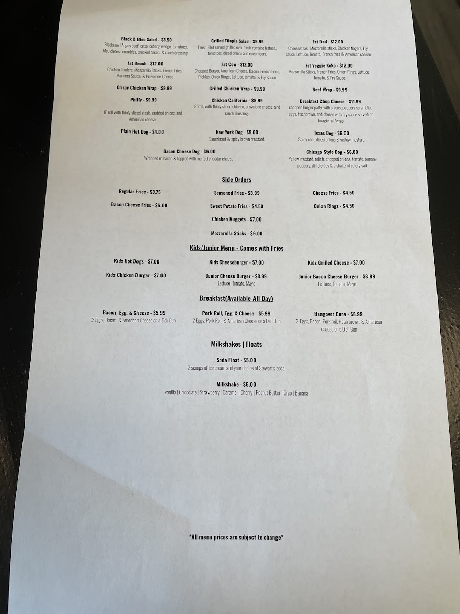 30 Burgers menu board
