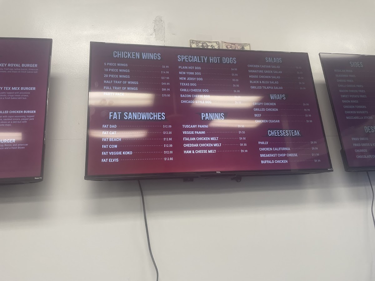 30 Burgers menu board