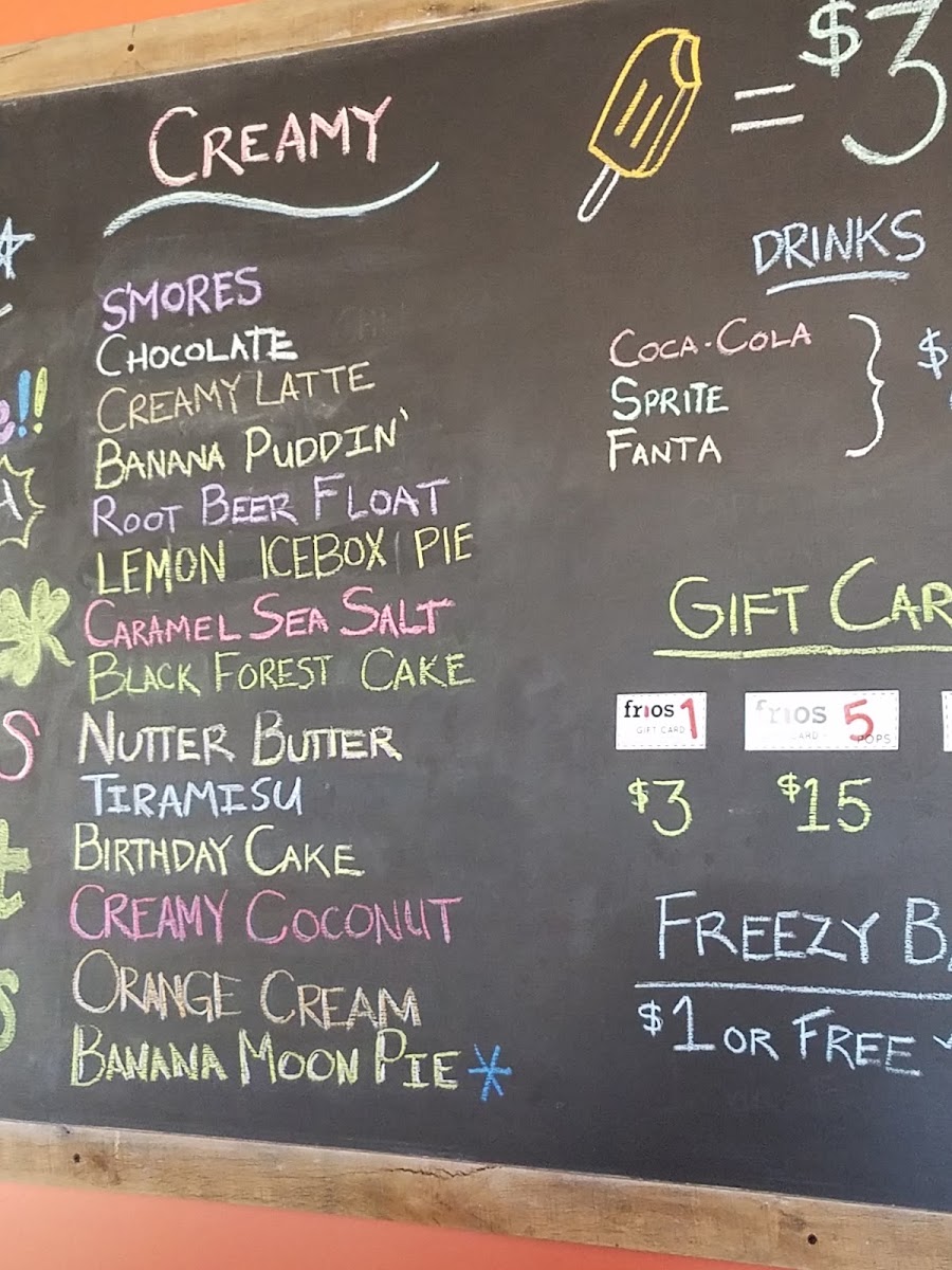 Frios Gourmet Pops - Alabaster menu board