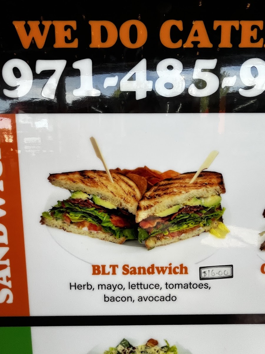 Manny's Pizza Planet Restaurante & Catering menu board